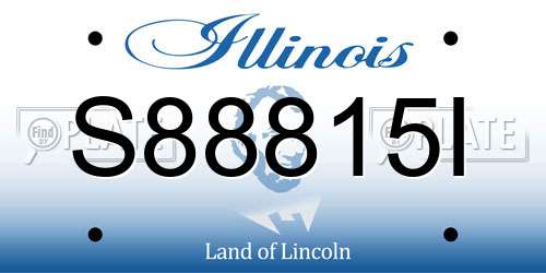 S88815I Illinois License Plate
