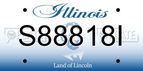 S88818I Illinois License Plate