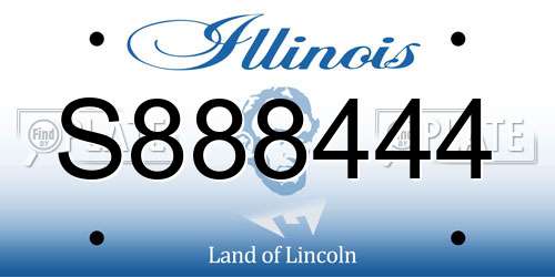 S888444 Illinois License Plate
