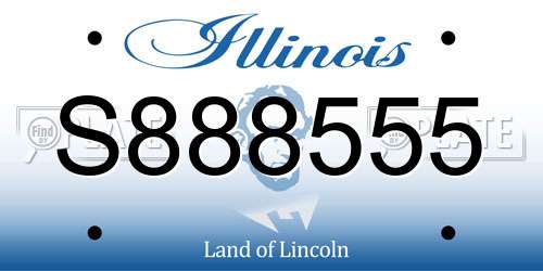 S888555 Illinois License Plate