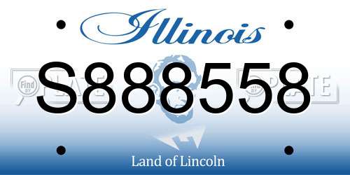 S888558 Illinois License Plate