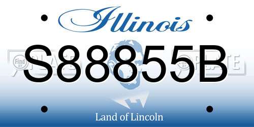 S88855B Illinois License Plate