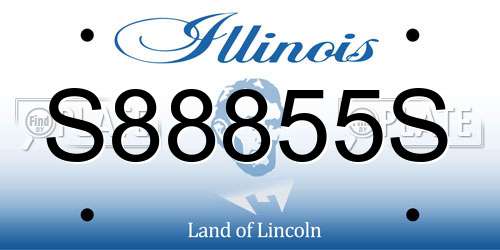 S88855S Illinois License Plate