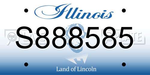 S888585 Illinois License Plate