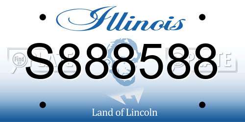 S888588 Illinois License Plate