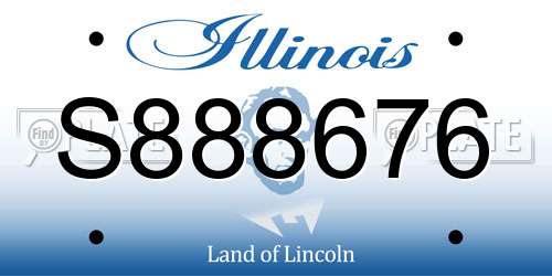 S888676 Illinois License Plate
