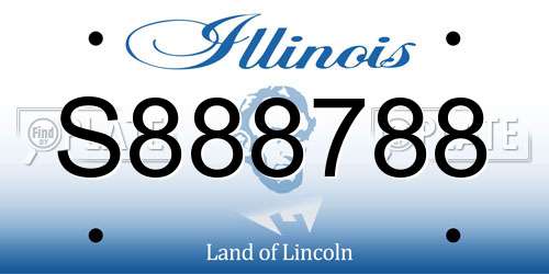 S888788 Illinois License Plate