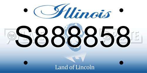 S888858 Illinois License Plate