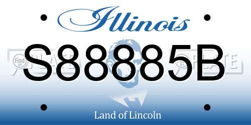 S88885B Illinois License Plate