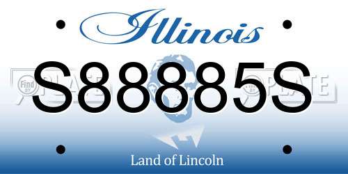 S88885S Illinois License Plate