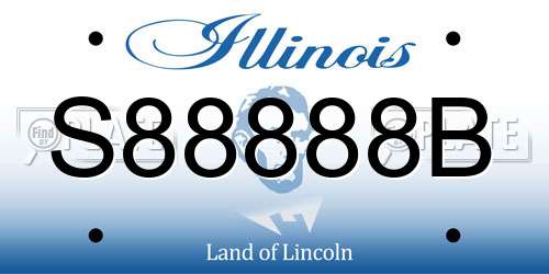 S88888B Illinois License Plate
