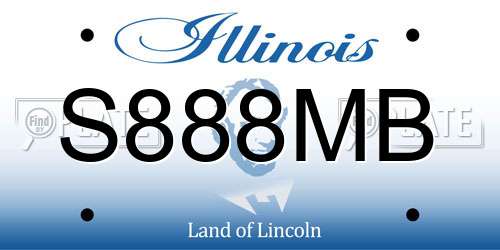 S888MB Illinois License Plate