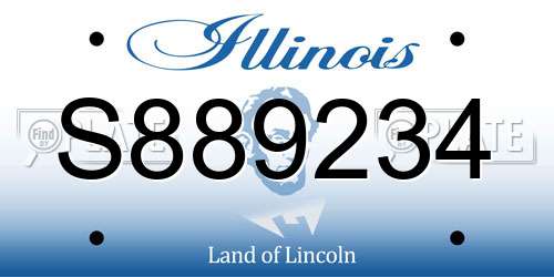 S889234 Illinois License Plate