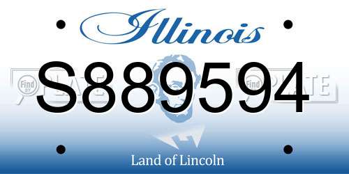 S889594 Illinois License Plate