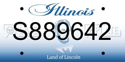 S889642 Illinois License Plate