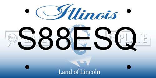 S88ESQ Illinois License Plate