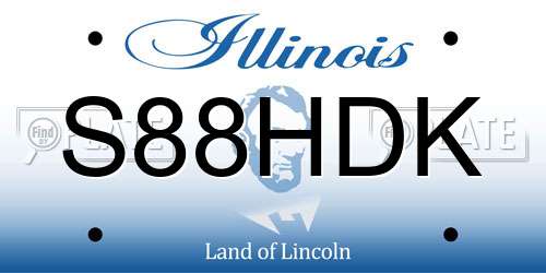 S88HDK Illinois License Plate