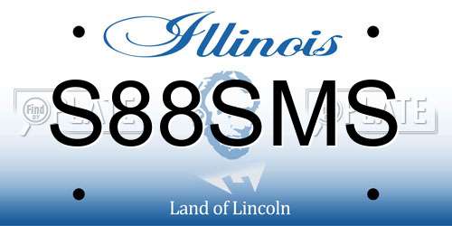 S88SMS Illinois License Plate