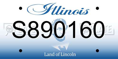 S890160 Illinois License Plate