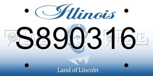 S890316 Illinois License Plate