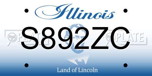 S892ZC Illinois License Plate