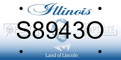 S8943O Illinois License Plate