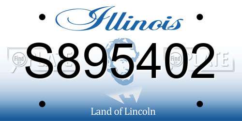S895402 Illinois License Plate