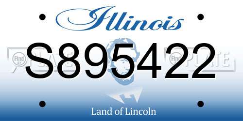 S895422 Illinois License Plate