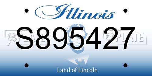 S895427 Illinois License Plate