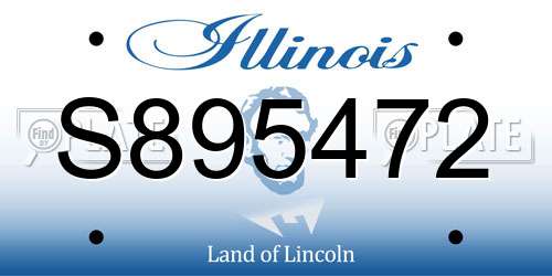 S895472 Illinois License Plate