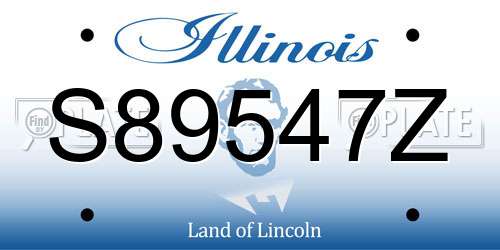 S89547Z Illinois License Plate