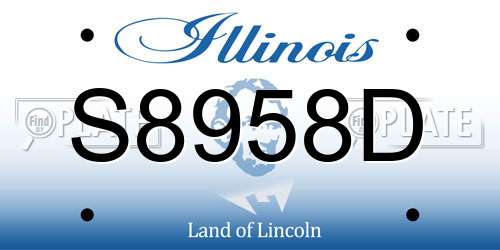 S8958D Illinois License Plate