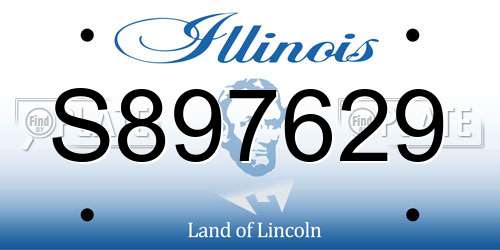 S897629 Illinois License Plate
