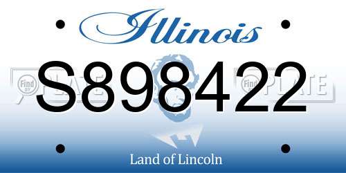 S898422 Illinois License Plate