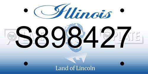 S898427 Illinois License Plate