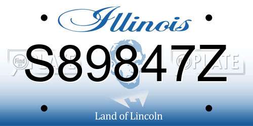 S89847Z Illinois License Plate