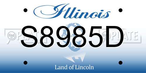S8985D Illinois License Plate