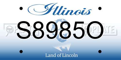 S8985O Illinois License Plate
