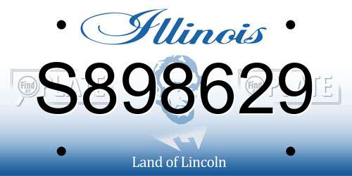 S898629 Illinois License Plate