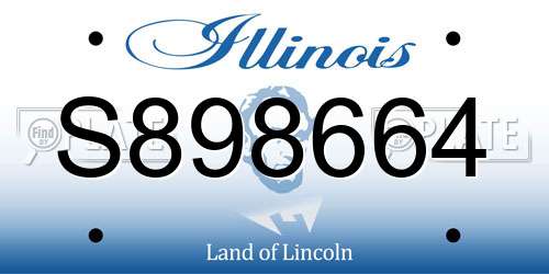S898664 Illinois License Plate