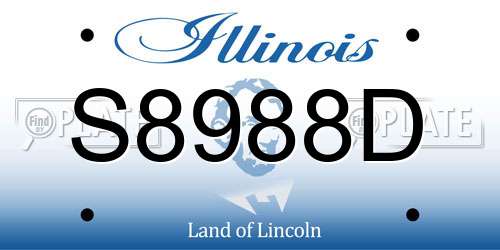 S8988D Illinois License Plate