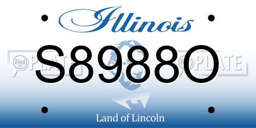 S8988O Illinois License Plate