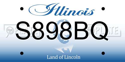 S898BQ Illinois License Plate