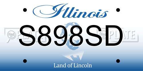 S898SD Illinois License Plate