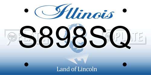 S898SQ Illinois License Plate
