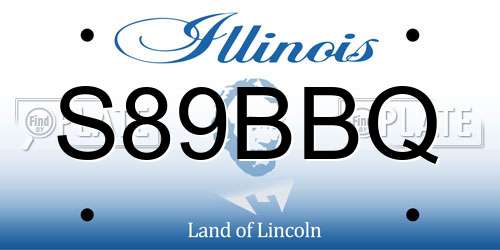 S89BBQ Illinois License Plate