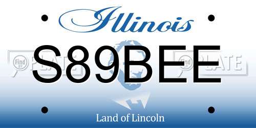 S89BEE Illinois License Plate