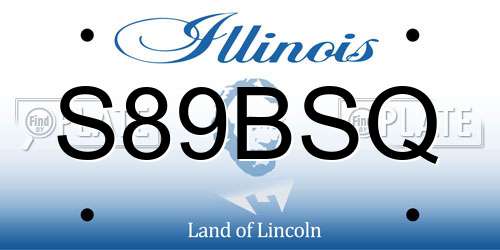 S89BSQ Illinois License Plate