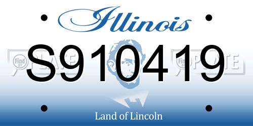 S910419 Illinois License Plate