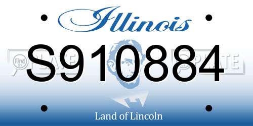 S910884 Illinois License Plate